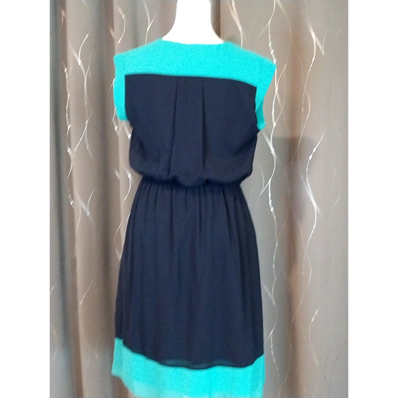 Enfocus Studios Navy with Aqua Trim Dress, NWT Size 8 / #3123 - Picture 5 of 6